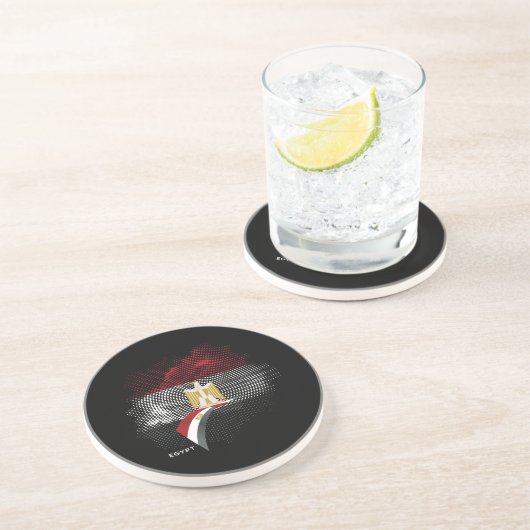 Dessous De Verre En Grès Drapeau de l'Égypte (Côté)