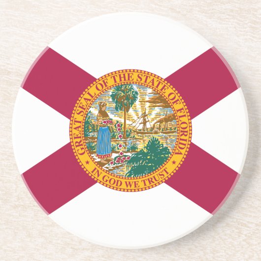 Dessous De Verre En Grès Drapeau de l'État de Floride (Devant)