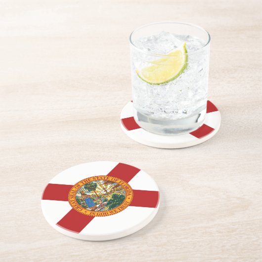 Dessous De Verre En Grès Drapeau de l'État de Floride (Côté)