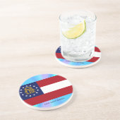 Dessous De Verre En Grès Drapeau de l'État de Géorgie (Côté)