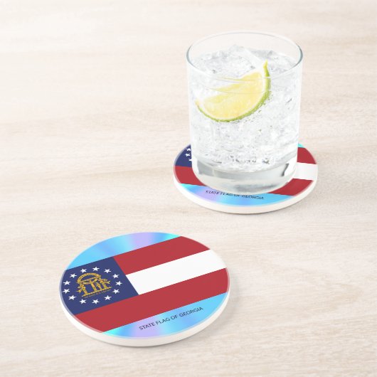 Dessous De Verre En Grès Drapeau de l'État de Géorgie (Côté)