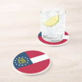 Dessous De Verre En Grès Drapeau de l'État de Géorgie (Côté)
