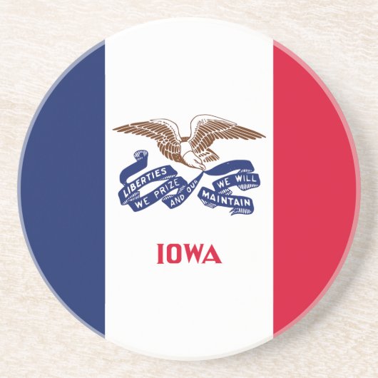 Dessous De Verre En Grès Drapeau de l'État de l'Iowa (Devant)