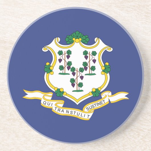 Dessous De Verre En Grès Drapeau de l'État du Connecticut (Devant)