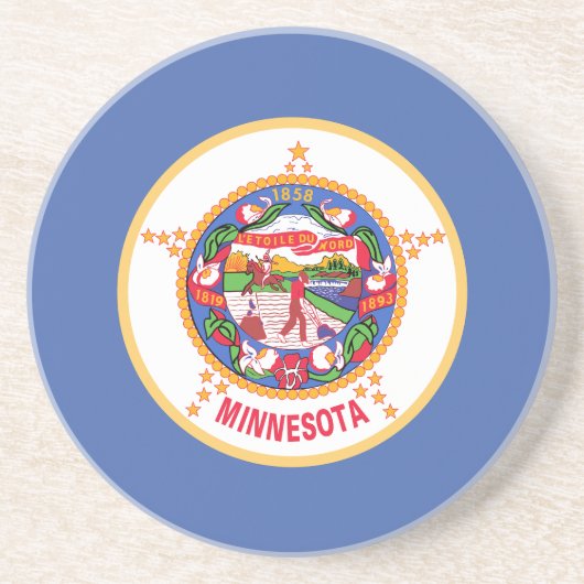 Dessous De Verre En Grès Drapeau de l'État du Minnesota (Devant)