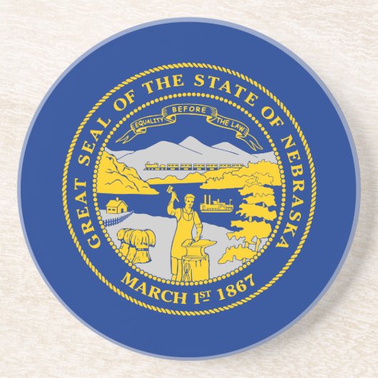 Dessous De Verre En Grès Drapeau de l'État du Nebraska (Devant)