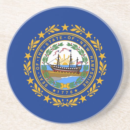 Dessous De Verre En Grès Drapeau de l'État du New Hampshire (Devant)