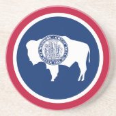 Dessous De Verre En Grès Drapeau de l'État du Wyoming (Devant)