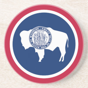 Dessous De Verre En Grès Drapeau de l'État du Wyoming