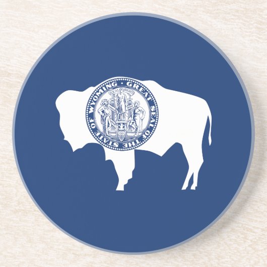 Dessous De Verre En Grès Drapeau de l'État du Wyoming (Devant)