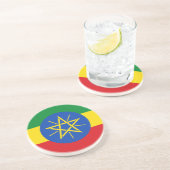 Dessous De Verre En Grès Drapeau de l'Éthiopie (Côté)