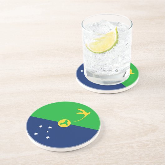 Dessous De Verre En Grès Drapeau de l'île Christmas (Côté)