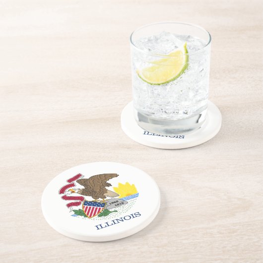 Dessous De Verre En Grès Drapeau de l'Illinois (Côté)