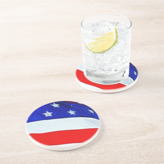 Dessous De Verre En Grès Drapeau de l'impressionnisme Abstrait américain (Côté)