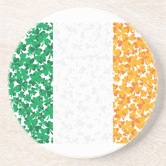 Dessous De Verre En Grès Drapeau de l'Irlande Shamrock (Devant)