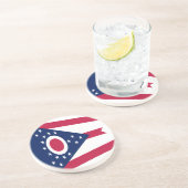 Dessous De Verre En Grès Drapeau de l'Ohio (Côté)