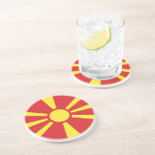 Dessous De Verre En Grès Drapeau de Macédoine du Nord (Côté)