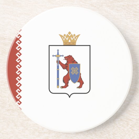 Dessous De Verre En Grès Drapeau de Mari El (Devant)