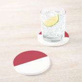 Dessous De Verre En Grès Drapeau de Monaco (Côté)