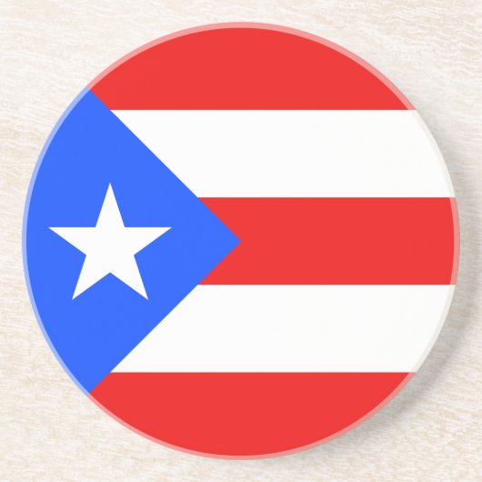 Dessous De Verre En Grès Drapeau de Porto Rico (Devant)