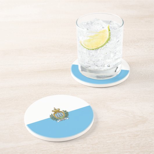 Dessous De Verre En Grès Drapeau de Saint-Marin (Côté)