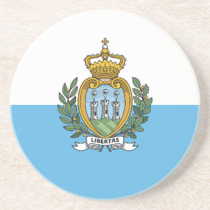 Dessous De Verre En Grès Drapeau de Saint-Marin