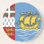 Dessous De Verre En Grès Drapeau de Saint-Pierre-et-Miquelon (Devant)