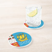 Dessous De Verre En Grès Drapeau de Saint-Pierre-et-Miquelon (Côté)