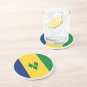 Dessous De Verre En Grès Drapeau de Saint-Vincent (Côté)