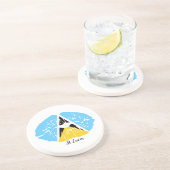 Dessous De Verre En Grès Drapeau de Sainte-Lucie   (Côté)