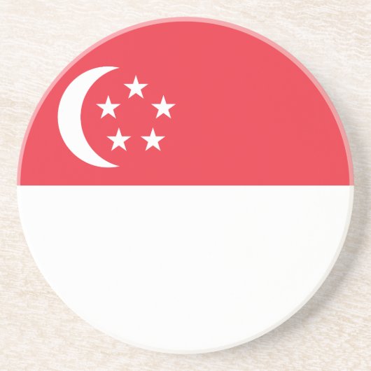 Dessous De Verre En Grès Drapeau de Singapour (Devant)