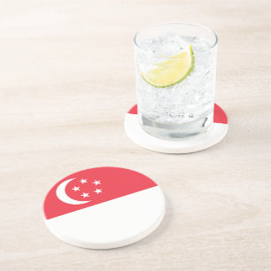 Dessous De Verre En Grès Drapeau de Singapour