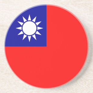 Dessous De Verre En Grès Drapeau de Taïwan