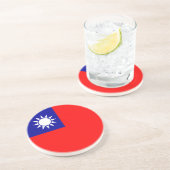 Dessous De Verre En Grès Drapeau de Taïwan (Côté)
