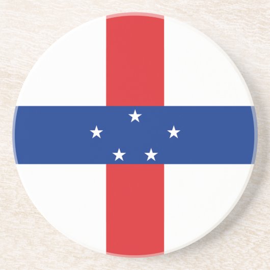 Dessous De Verre En Grès Drapeau des Antilles néerlandaises (Devant)