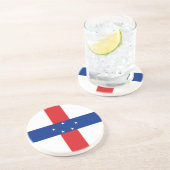 Dessous De Verre En Grès Drapeau des Antilles néerlandaises (Côté)