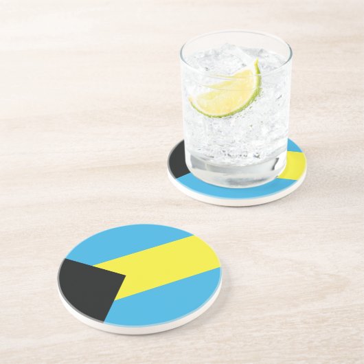 Dessous De Verre En Grès Drapeau des Bahamas (Côté)