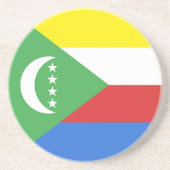 Dessous De Verre En Grès Drapeau des Comores (Devant)