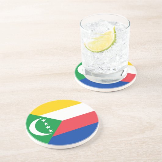 Dessous De Verre En Grès Drapeau des Comores (Côté)