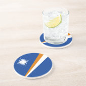 Dessous De Verre En Grès Drapeau des Îles Marshall (Côté)