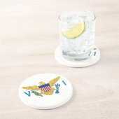 Dessous De Verre En Grès Drapeau des îles Vierges américaines patriotiques (Côté)