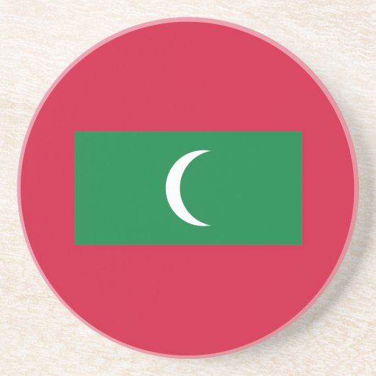 Dessous De Verre En Grès Drapeau des Maldives (Devant)