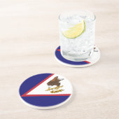 Dessous De Verre En Grès Drapeau des Samoa américaines patriotiques (Côté)