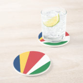 Dessous De Verre En Grès Drapeau des Seychelles (Côté)