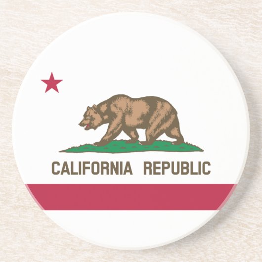 Dessous De Verre En Grès Drapeau d'État de la République de Californie (Devant)