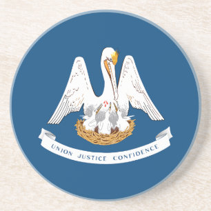 Dessous De Verre En Grès Drapeau d'État de Louisiane