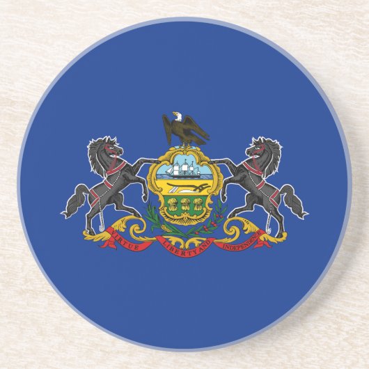 Dessous De Verre En Grès Drapeau d'État de Pennsylvanie (Devant)