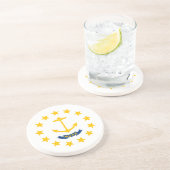 Dessous De Verre En Grès Drapeau d'état d'Île de Rhode (Côté)