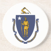 Dessous De Verre En Grès Drapeau d'État du Massachusetts (Devant)