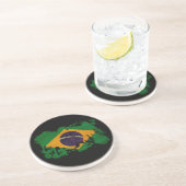 Dessous De Verre En Grès Drapeau du Brésil (Côté)